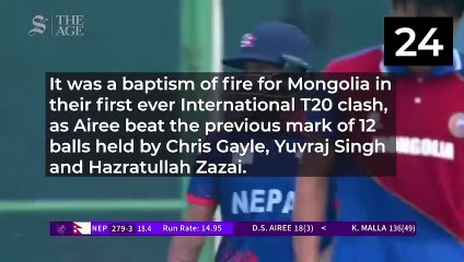 50 runs in nine balls- Dipendra Singh Airee's record T20 half century