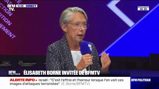 Élisabeth Borne: Je veux à nouveau redire ma solidarité à l'égard du peuple israélien face à ces attaques terroristes