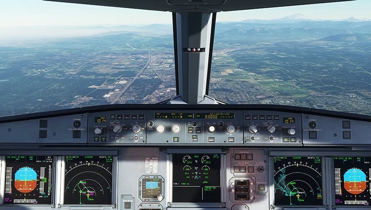 MSFS A320 FÉNIX AIR CANADA BLACK atterro KPAE  ILS DEVYN2 RUNWAY 16R