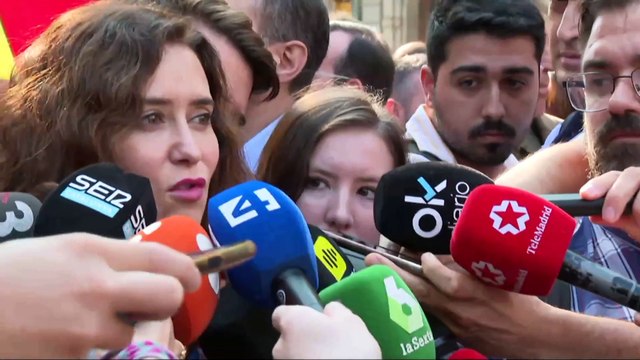 La presidenta de la Comunidad de Madrid, Isabel Díaz Ayuso, en la manifestación de Barcelona contra la amnistía / EUROPA PRESS