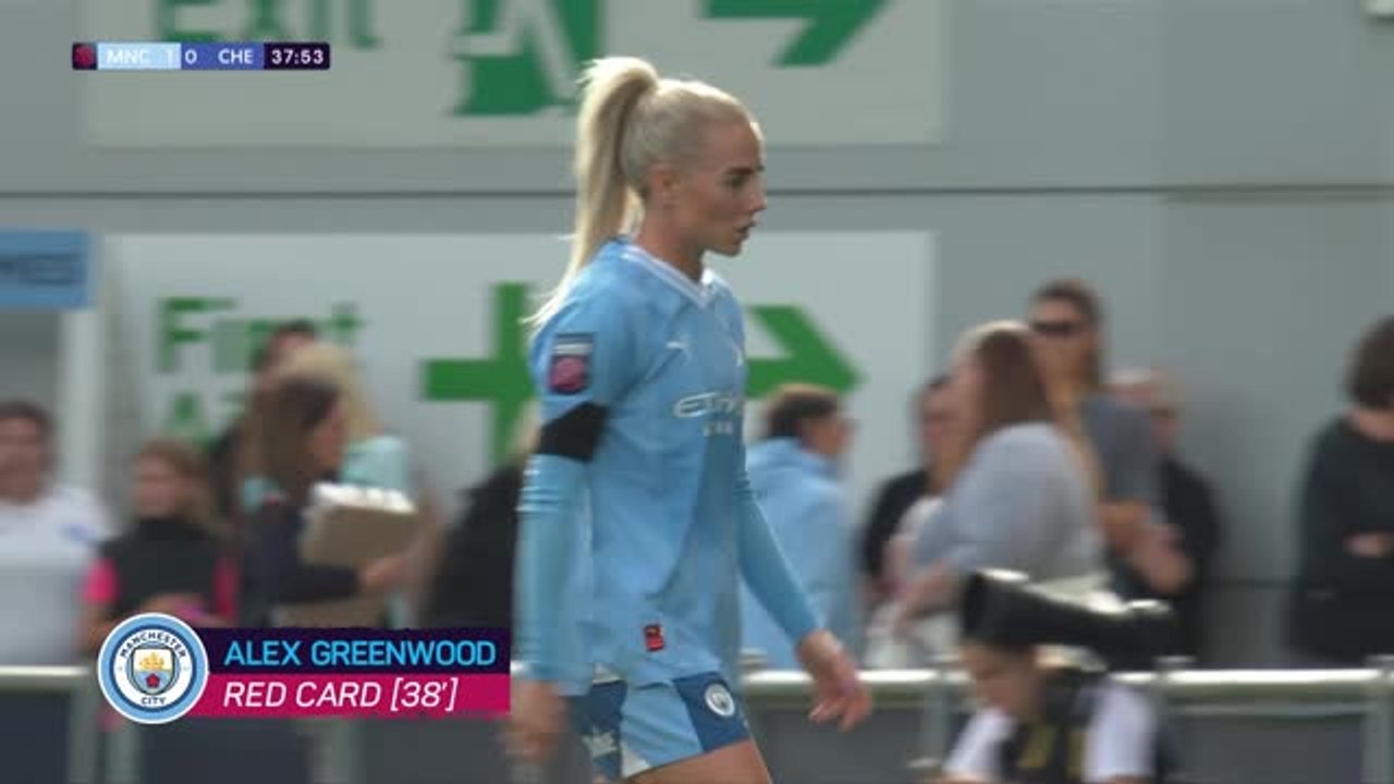 Alex Greenwood sent off for time-wasting against Chelsea