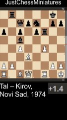 Mikhail Tal wins  back material and a Pawn