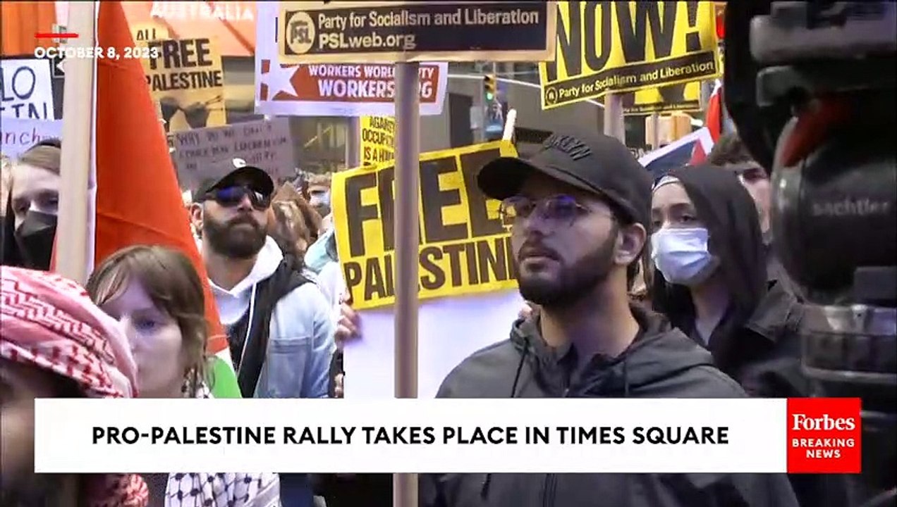 Pro-Palestinian Demonstration Takes Place In Times Square