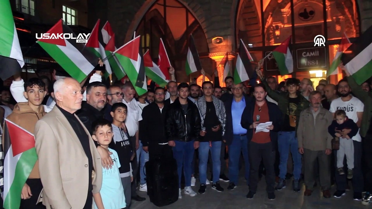 Uşak'tan Filistinlilere destek gösterisi