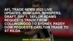 AFL Trade News 2023 LIVE updates: Rumours, whispers, draft, day 1: Taylor Adams requests trade from