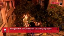 Beyoğlu'nda 6 katlı binada yangın! Ekiplerin hızlı müdahalesiyle söndürüldü