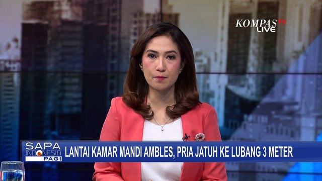 Proses Evakuasi Pria Terperosok ke Lubang Akibat Lantai Kamar Mandi Ambles Berlangsung Dramatis!