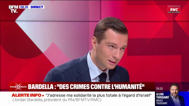 Attaques du Hamas contre Israël: Ce sont des crimes de guerre, des crimes contre l'humanité qui se sont déroulés ce week-end , dénonce Jordan Bardella