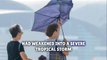Hong Kong drenched and bat­tered by weak­en­ing Ty­phoon Koinu