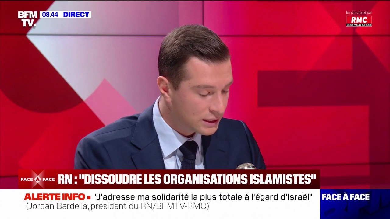 Attaques du Hamas contre Israël: "Le Qatar, comme l'Iran, sont à l'origine, financièrement parlant, de ce qui est en train de se passer", selon Jordan Bardella