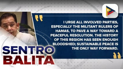 Mga mambabatas, kinondena ang pag-atake ng Hamas sa Israel at deklarasyon ng ‘state of war'