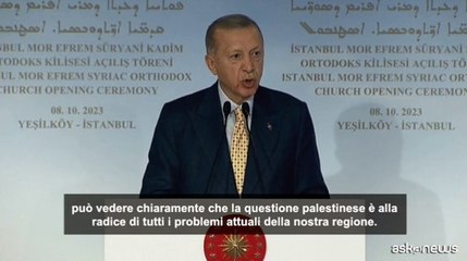 M.O., Erdogan: soluzione a due Stati ? unica possibilit? pace