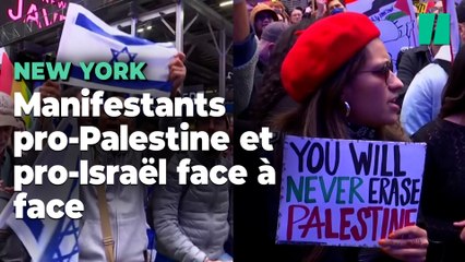 Descargar video: Des manifestants pro-Palestine et pro-Israël face à face à New York