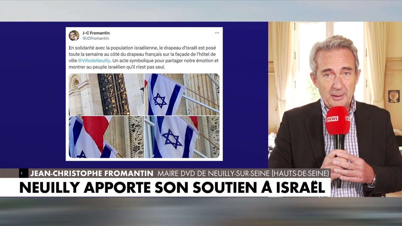 La mairie de Neuilly-sur-Seine fait flotter un drapeau israélien sur sa façade