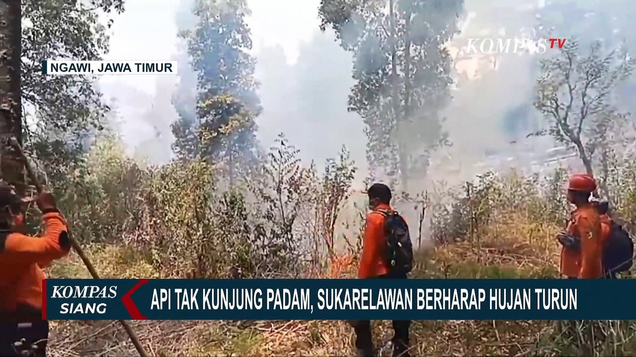 Relawan Gabungan Gunung Lawu Kelelahan, Berharap Hujan Segera Turun untuk Bantu Padamkan Kebakaran!