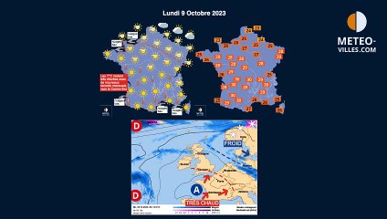 Prévisions Météo-Villes du lundi 9 octobre 2023