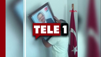 Tanju Özcan'ın parti binasındaki fotoğrafı çöpe atıldı