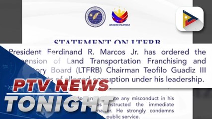 Télécharger la video: LTFRB Chair Teofilo Guadiz III suspended due to alleged corruption