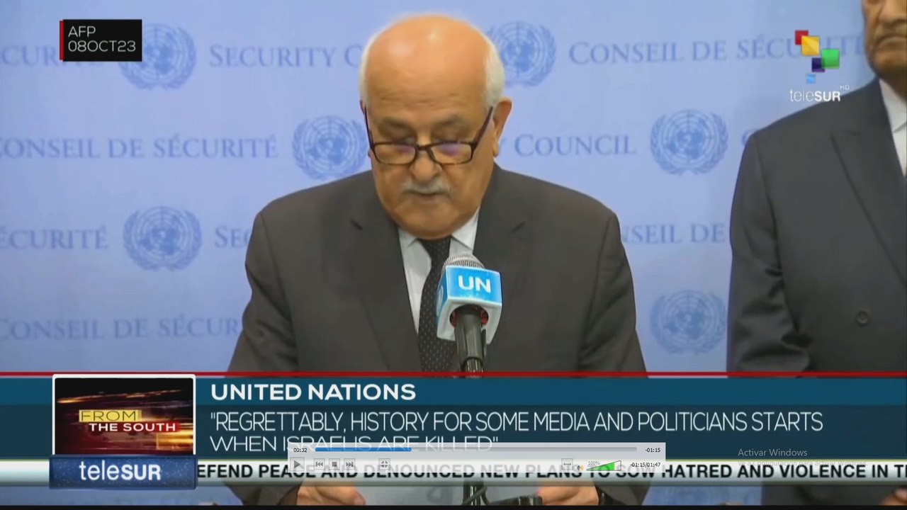 Palestinian Ambassador Riyad Mansour has denounced Israel's violations of human rights