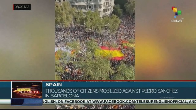 Spain: Thousands of citizens mobilized against Pedro Sanchez in Barcelona
