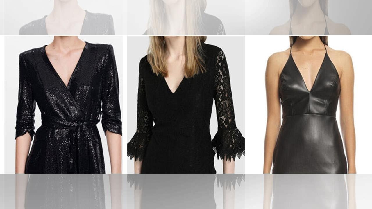 El clásico mini vestido negro se reinventa: lentejuelas, encaje y cuero
