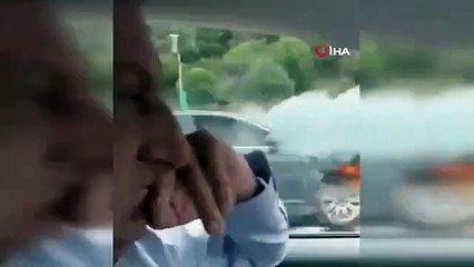 Une voiture de luxe a pris feu sur l'autoroute TEM