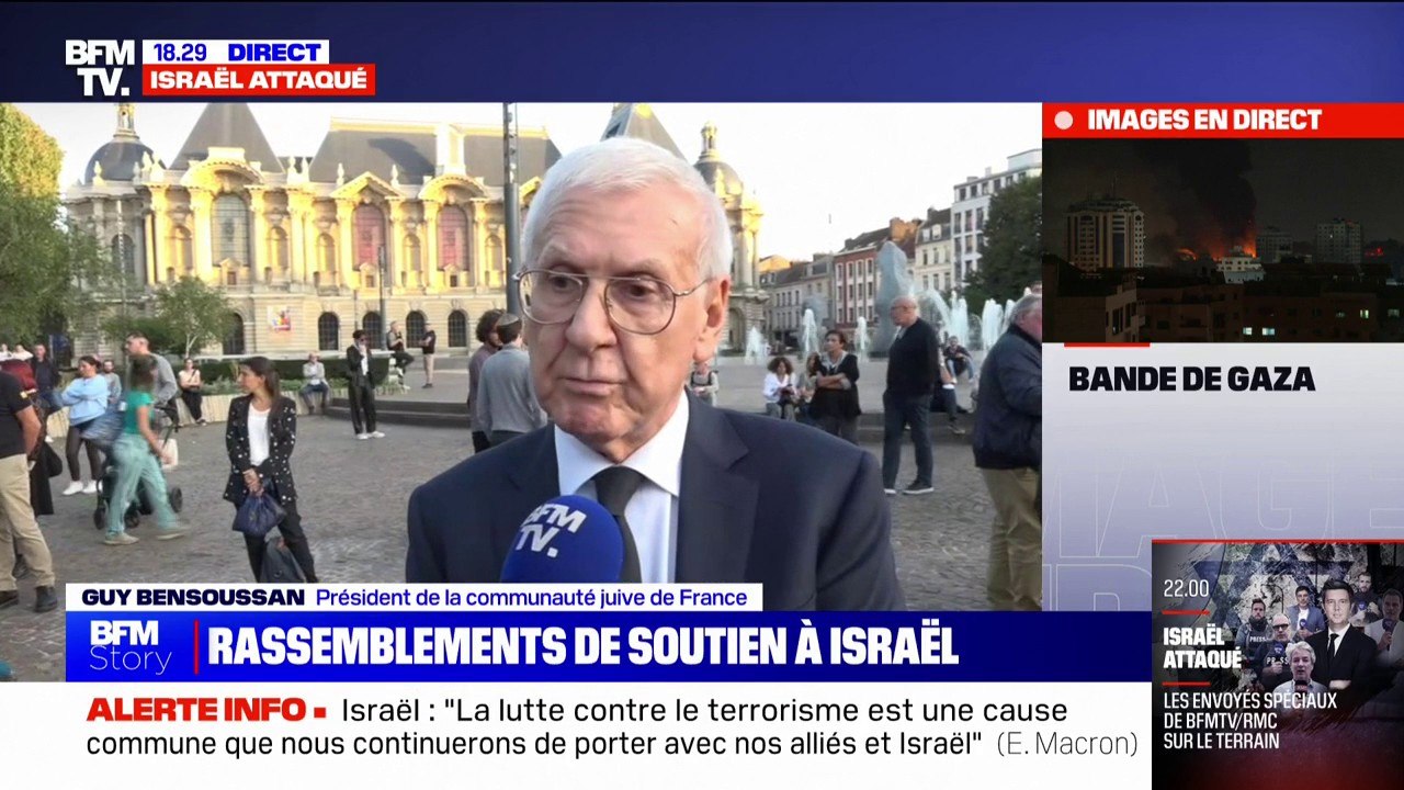 "J'appelle de tous mes vœux une mobilisation générale de tous les Français": Guy Bensoussan, président de la communauté juive de Lille, réagit au rassemblement de soutien à Israël organisé dans sa ville