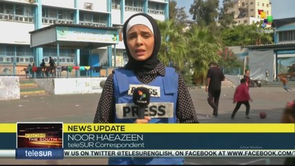 Hundreds of Palestinian families have been sheltered in UN centers