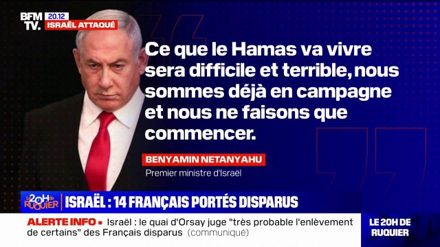 Attaque du Hamas: Ce que le Hamas va vivre sera difficile et terrible , affirme Benjamin Netanyahu