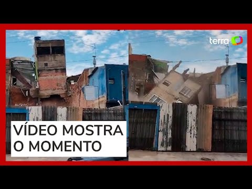 Casa de três andares desaba em Taboão da Serra (SP)