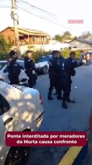 Ponte interditada por moradores causa confronto entre a GM e populares