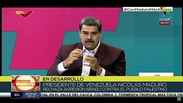 El pdte. Nicolás Maduro rechaza las agresiones israelitas contra el pueblo palestino
