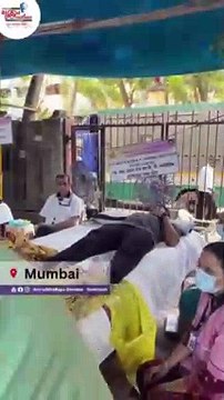 Donors who have completed all formalities perform the blood donation #Blooddonationcamp