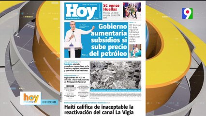 Titulares de prensa Dominicana del martes 10 de octubre | Hoy Mismo