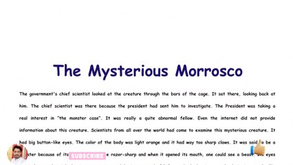 English Novel Story _ The Mysterious Morrosco _ Learn English through story _ English Story
