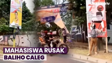Ganggu Pemandangan Kota, Mahasiswa di Bogor Rusak Baliho Caleg