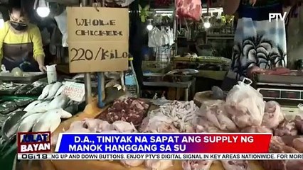 Department of Agriculture, tiniyak na sapat ang supply ng manok hanggang sa susunod na taon