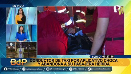 Surco: taxista por aplicativo choca y abandona a su pasajera herida en carro destruido