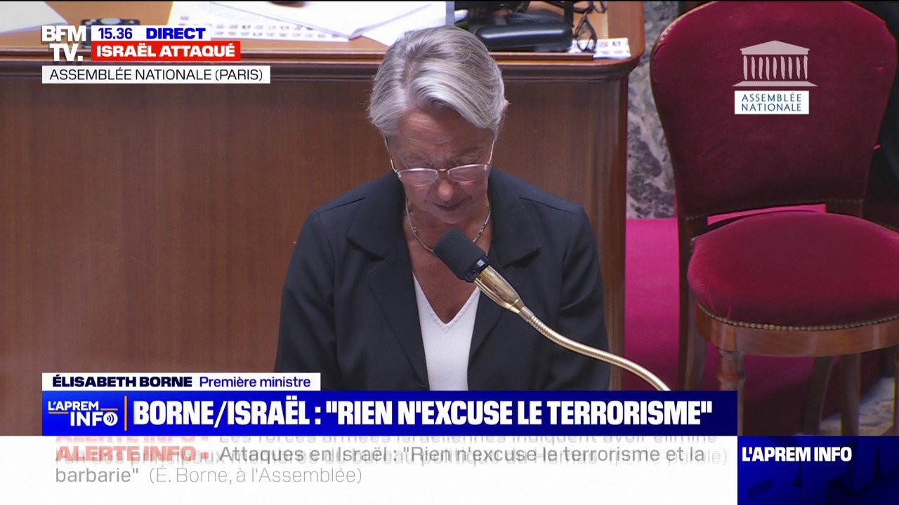 Israël: pour Élisabeth Borne, "nous sommes face à une attaque terroriste commise par un groupe terroriste, le Hamas"