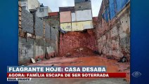 Casa desaba e família perde tudo em Taboão da Serra, na Grande São Paulo