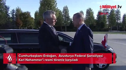 Cumhurbaşkanı Erdoğan, Karl Nehammer'i resmi törenle karşıladı