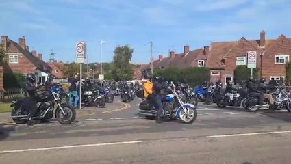 Hundreds of bikers line streets in tribute to veteran killed in hit-and-run