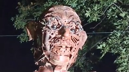 Gandhi statue branded "scary" and "insulting" removed days after it was installed