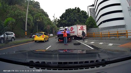 Tire Pops Off Tow Truck