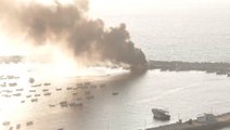 Gaza City harbour bombed by Israeli missiles