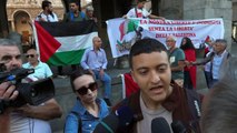 Il presidio pro Palestina a Milano