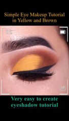Simple Eye Makeup Tutorial in Yellow and Brown