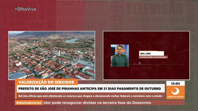 Bal Lins antecipa, em 21 dias, pagamento do mês de outubro dos servidores em São José de Piranhas