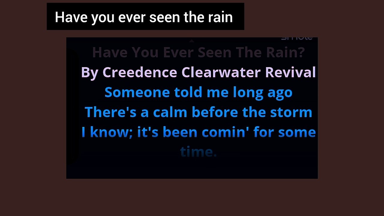 Have you ever seen the rain