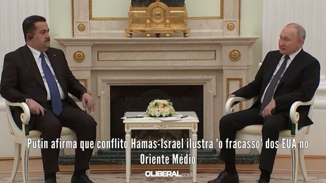 Putin afirma que conflito Hamas-Israel ilustra 'o fracasso' dos EUA no Oriente Médio